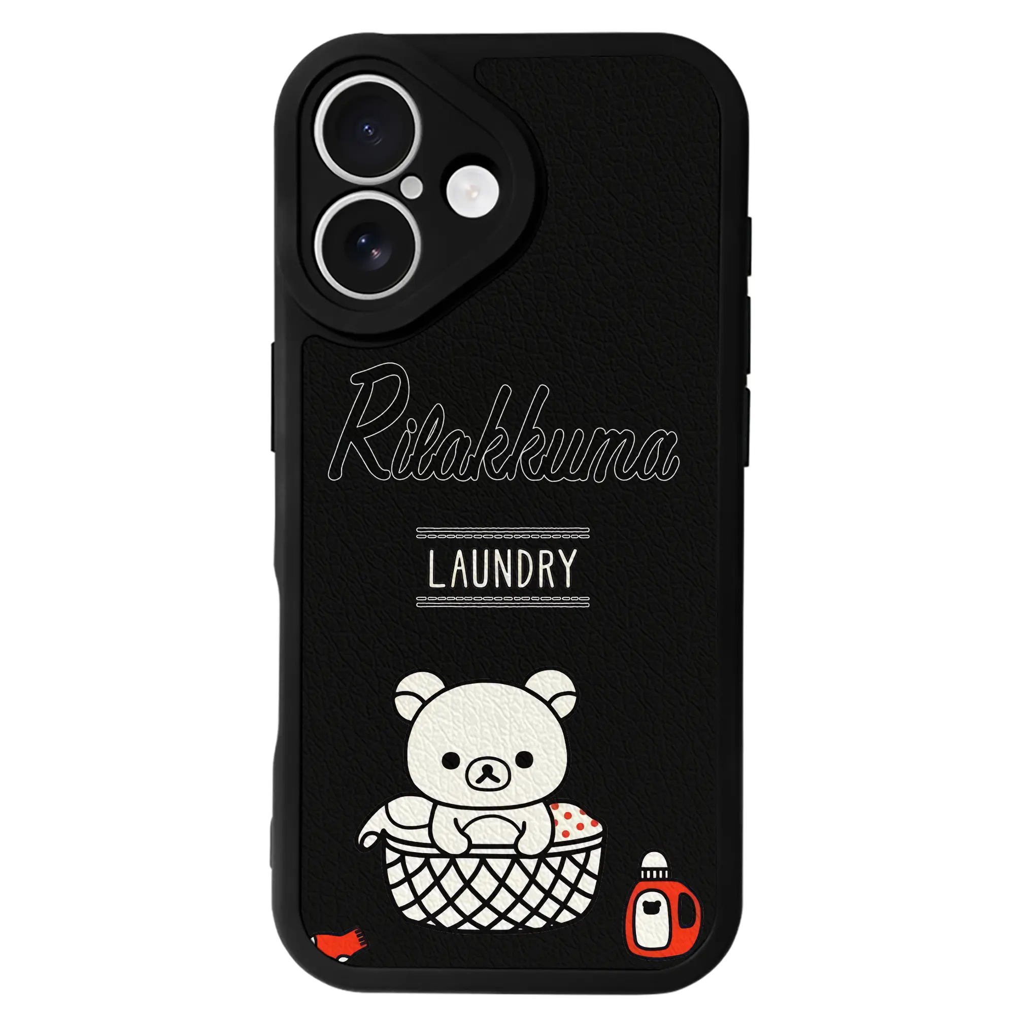 リラックマ (Rilakkuma) グッズ リラックマ (Rilakkuma) - IPhone 16シリーズ対応 ・ シリコンスマホケース ・ レザー調 ・ 高精度フィット ・ 耐衝撃 ・ ワイヤレス充電対応 ・ 精密カット